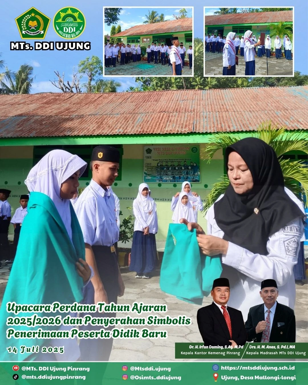 Upacara Perdana Tahun Ajaran Baru, MTs. DDI Ujung Sambut Peserta Didik Baru dengan Meriah