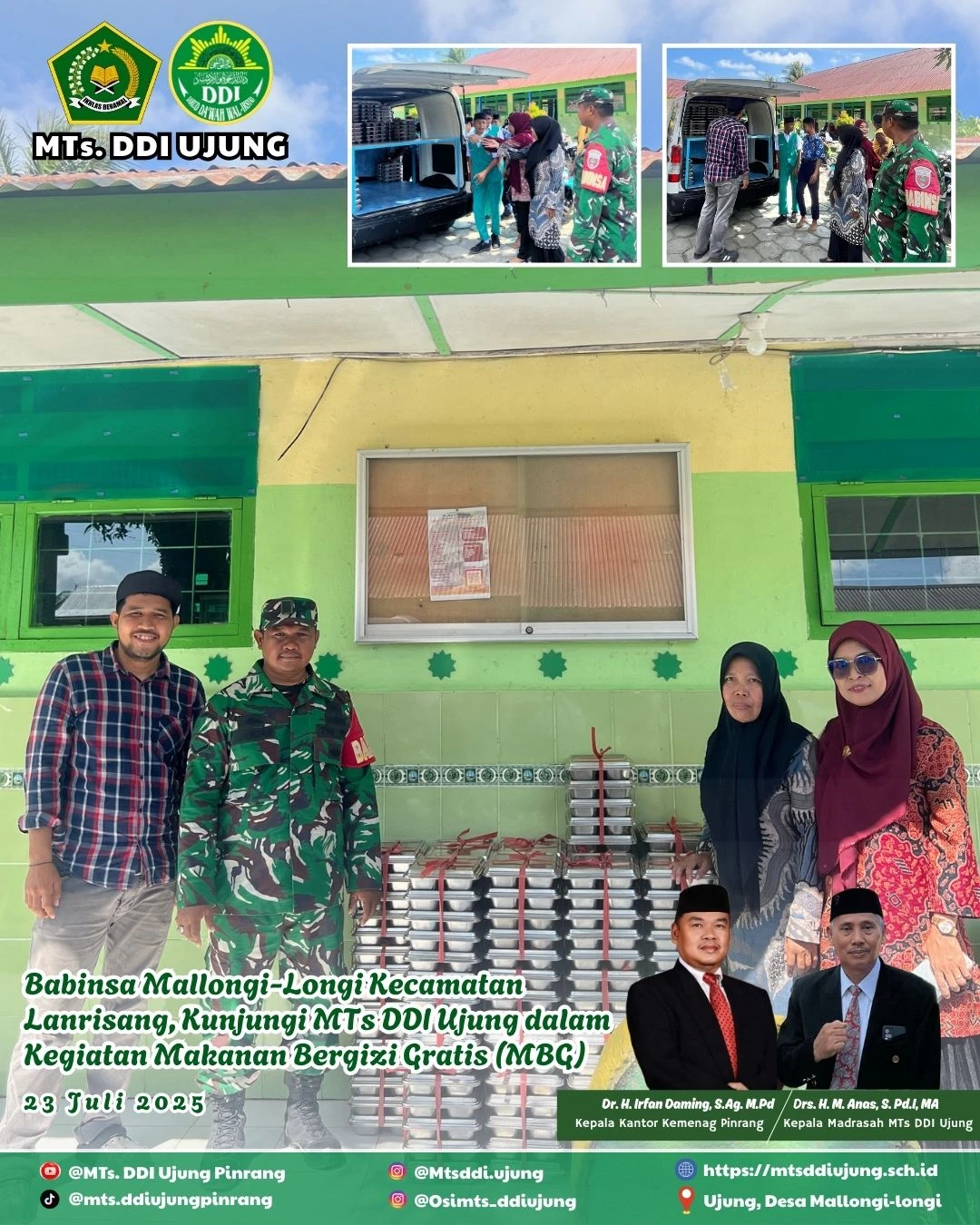 Babinsa Mallongi-Longi, Kunjungi MTs DDI Ujung dalam Kegiatan Makanan Bergizi Gratis
