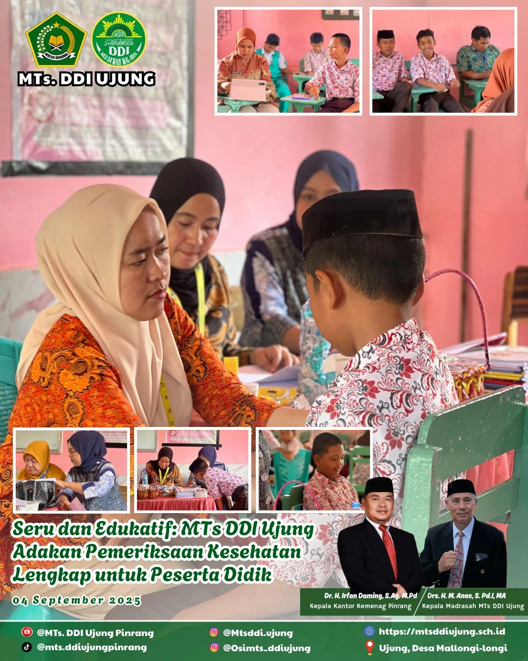 Seru dan Edukatif: MTs DDI Ujung Adakan Pemeriksaan Kesehatan Lengkap untuk Peserta Didik