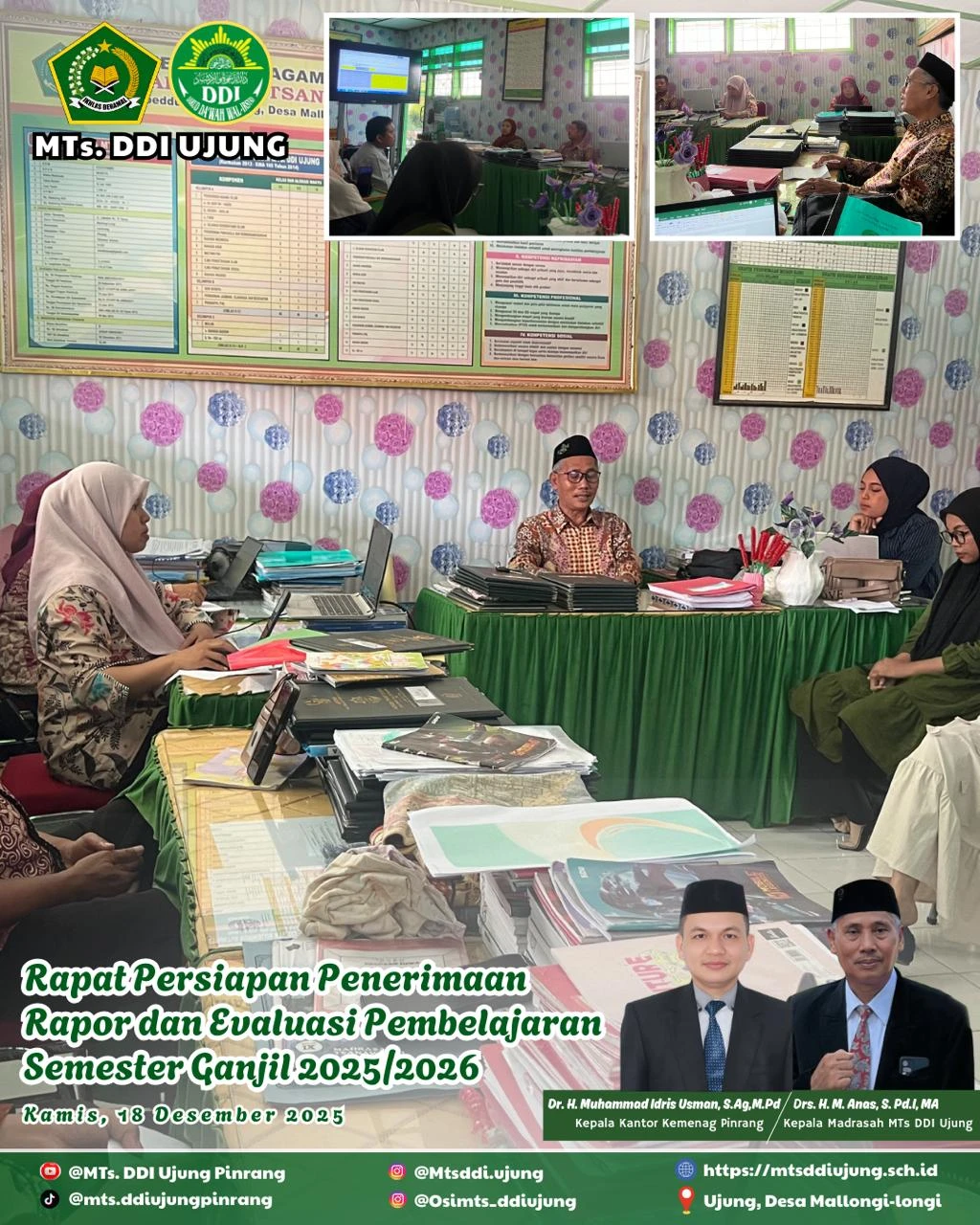 MTs. DDI Ujung Persiapkan Penerimaan Rapor dan Evaluasi Pembelajaran Semester Ganjil 2025/2026